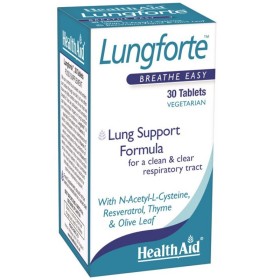 HEALTH AID Lungforte Breathe Easy Συμπλήρωμα Διατροφής για τους Πνεύμονες & το Ανοσοποιητικό Σύστημα 30 ταμπλέτες