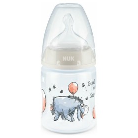 NUK First Choice + Disney Baby Winnie Γαιδουράκι Μπιμπερό Γκρί 0-6m No Colic Silicone 150ml 1 Τεμάχιο [10.743.932]