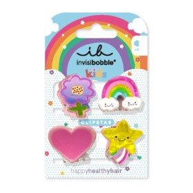 Invisibobble Clipstar Happy World Παιδικά Κλιπ Μαλλιών 4 Τεμάχια
