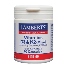 Lamberts Vitamin D3 2000iu & K2 90mg Σύμπλεγμα Βιταμινών Κ2 & D3 90 Κάψουλες Lamberts Vitamin D3 2000iu & K2 90mg Σύμπλεγμα Βιταμινών Κ2 & D3 90 Κάψουλες