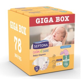 Septona Giga Box Calm N Care Πάνες Newborn No1 (2-5kg) 3x26 Τεμάχια Septona Giga Box Calm N Care Πάνες Newborn No1 (2-5kg) 3x26 Τεμάχια