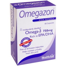 HEALTH AID Omegazon Omega-3 750mg Fish Oil for Heart & Circulation 60 Softgels