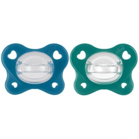 Chicco PhysioForma Dual Soft Πιπίλα Σιλικόνης Πράσινο/Μπλε 16-36m 2 Τεμάχια
