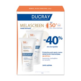 Ducray Promo Melascreen Προστατευτική Κρέμα με Spf50+ κατά των Κηλίδων για Ξηρό Δέρμα 2x50ml [-40% στο Δεύτερο Προϊόν]