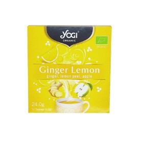 YOGI TEA Ginger Lemon Organic Tea Mixture of Herbs & Spices & Fruits Ayurveda for Colds 12 Sachets 1.8g