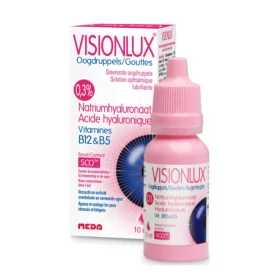 Novax Visionlux Lubrucating Eye Drops Λιπαντικό Οφθαλμικό Διάλυμα με Υαλουρονικό Νάτριο σε Σταγόνες 10ml