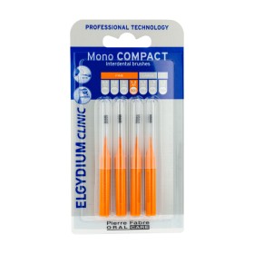 Elgydium Monocompact Orange Μεσοδόντια Βουρτσάκια Χρώμα Πορτοκαλί 0.6mm 4 Τεμάχια