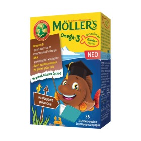 MOLLERS Omega-3 Ζελεδάκια Ψαράκια με Γεύση Cola 36 Ζελεδάκια