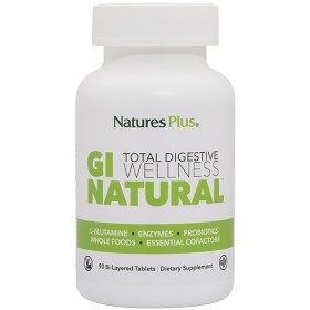 NATURES PLUS Gi Natural Bilayer Formula of Prebiotics & Probiotics for Healthy Gut Function 90 Tablets