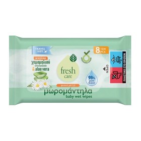 Fresh Care Travel Size Μωρομάντηλα με Εκχύλισμα Χαμομήλι & Αλόη 1 Τεμάχιο Fresh Care Travel Size Μωρομάντηλα με Εκχύλισμα Χαμομήλι & Αλόη 1 Τεμάχιο