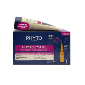 PHYTO Promo Phytocyane Reactional Hair Loss Treatment for Women Αγωγή Αντιδραστικής Τριχόπτωσης για Γυναίκες 12x5ml & Δώρο Αναζωογονητικό Σαμπουάν 100ml