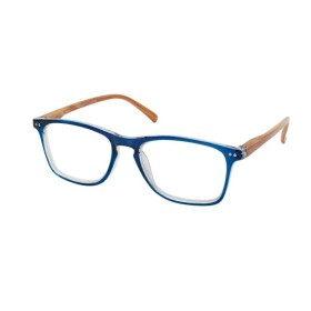 EYELEAD Presbyopia / Reading Glasses Blue with Wooden Arm Bone E212 2.25
