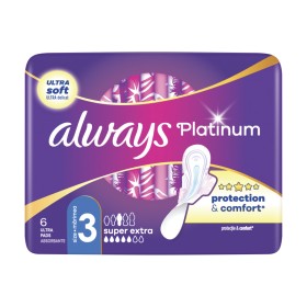 Always Platinum Platinum Day & Night Σερβιέτες Ημέρας & Νύκτας Μέγεθος 3 6 Τεμάχια