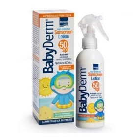 Intermed Babyderm Sunscreen Lotion Spf50 Spray Παιδικό Αντηλιακό Γαλάκτωμα για Πρόσωπο & Σώμα σε Μορφή Λοσιόν 200ml Intermed Babyderm Sunscreen Lotion Spf50 Spray Παιδικό Αντηλιακό Γαλάκτωμα για Πρόσωπο & Σώμα σε Μορφή Λοσιόν 200ml