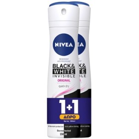NIVEA Promo Deo Black & White Invisible Original Spray Γυναικείο 2x150ml  [1+1 Δώρο]