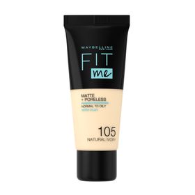 Maybelline Fit Me Matte & Poreless Foundation 105 Natural Ivory 30ml Maybelline Fit Me Matte & Poreless Foundation 105 Natural Ivory 30ml
