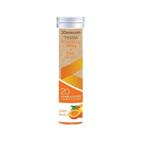 Genecom Terra Vitamin C Cherry Flavour Βιταμίνη για Ενίσχυση Ανοσοποιητικού & Αντιοξειδωτική δράση 1000mg Γεύση Πορτοκάλι 20 Αναβράζοντα Δισκία Genecom Terra Vitamin C Cherry Flavour Βιταμίνη για Ενίσχυση Ανοσοποιητικού & Αντιοξειδωτική δράση 1000mg Γεύση Πορτοκάλι 20 Αναβράζοντα Δισκία
