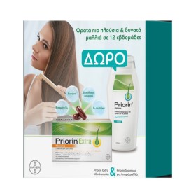 PRIORIN Promo Extra Συμπλήρωμα Διατροφής για Τριχόπτωση 60 Κάψουλες & Σαμπουάν κατά της Τριχόπτωσης για Λιπαρά Μαλλιά 200ml