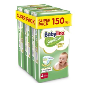 Babylino Sensitive Cotton Soft No4 Βρεφικές Πάνες Maxi 8-13 Kg 3x50 Τεμάχια [Super Pack]