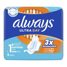 Always Ultra Normal Σερβιέτες με Φτερά Μέγεθος 1 9 Τεμάχια Always Ultra Normal Σερβιέτες με Φτερά Μέγεθος 1 9 Τεμάχια
