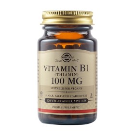 Solgar Vitamin B1 (Thiamin) 100mg για την Υγεία του Νευρικού Συστήματος & των Μυών & της Καρδιάς 100 Φυτικές Κάψουλες