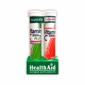 HEALTH AID Promo Vitamin C 1000mg Plus Echinacea 20 Effervescent Tablets & Vitamin C 1000mg Orange 20 Effervescent Tablets