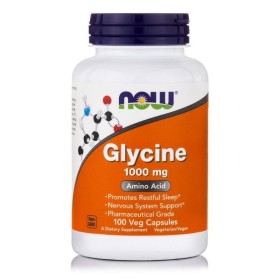 NOW Glycine 1000mg Συμπλήρωμα Γλυκίνης για Ενέργεια 100 Φυτικές Κάψουλες