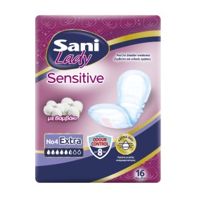 Sani Lady Sensitive Discreet No.4 Σερβιέτες Ακράτειας με Βαμβάκι 16 Τεμάχια