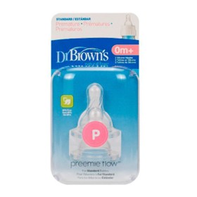 Dr. Browns Natural Flow Options+ Preemie Flow Silicone Teat Θηλή Σιλικόνης για Μικρή Ροή 0m+ 2 Τεμάχια