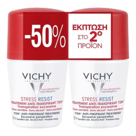 VICHY Promo Deodorant Stress Resist 72h Αποσμητικό Πολύ Έντονη Εφίδρωση 2x50ml [-50% στο 2ο Προϊόν]