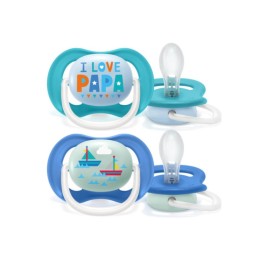 Philips Avent Πιπίλα Ultra Air 6-18m I Love Papa 2 Τεμάχια Philips Avent Πιπίλα Ultra Air 6-18m I Love Papa 2 Τεμάχια