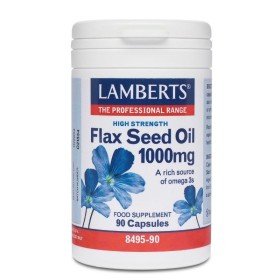 LAMBERTS Flax Seed Oil Έλαιο Λιναρόσπορου 1000mg Συμπλήρωμα για Δέρμα & Καρδιά 90 Κάψουλες