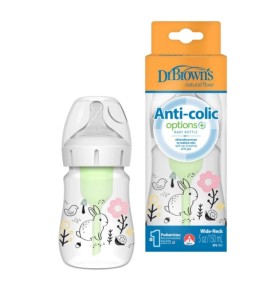 DR BROWNS Baby Bottle Plastic Options+ (F.L.) 150ml Bunny 1 Piece