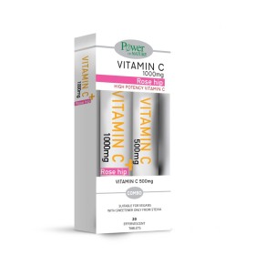 POWER OF NATURE Promo Rose Hip Vitamin C 1000mg 20 Αναβράζοντες Ταμπλέτες & Vitamin C 500mg 20 Αναβράζοντες Ταμπλέτες
