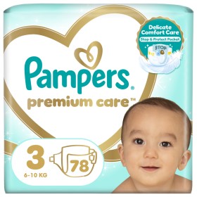 Pampers Premium Care Μέγεθος 3 (6-10kg) Βρεφικές Πάνες 78 Τεμάχια