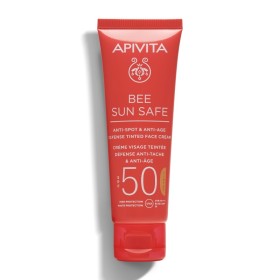 Apivita Bee Sun Safe Anti-Spot & Anti-Age Defense Golden Face Cream Αντηλιακή Κρέμα Προσώπου με Χρώμα Spf50 50ml