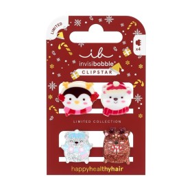 Invisibobble Clipstar Kids Cozy Snowy Friends Παιδικά Κλάμερ Μαλλιών 4 Τεμάχια