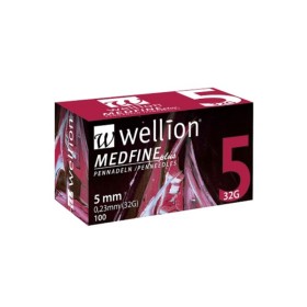 WELLION MEDFINE 32G 5mm Insulin Pen Needles 100 Pieces