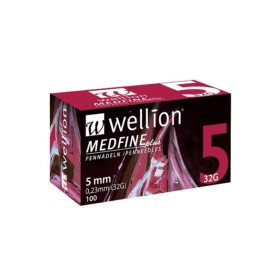 Wellion Medfine 32g 5mm Βελόνες Πένας Ινσουλίνης 100 Τεμάχια