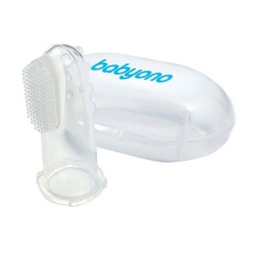 Babyono First Teeth Toothbrush Δαχτυλική Οδοντόβουρτσα Διάφανη 0m+ 1 Τεμάχιο