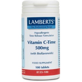 LAMBERTS Vitamin C Time 500mg Συμπλήρωμα με Βιταμίνη C για το Ανοσοποιητικό Σύστημα 100 Ταμπλέτες