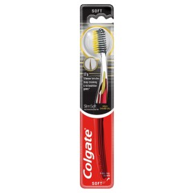 Colgate Slim Soft Advanced Gold Charcoal Toothbrush Soft Οδοντόβουρτσα Μαλακή 1 Τεμάχιο