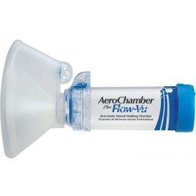 AEROCHAMBER Plus Flow-Vu Αεροθάλαμος Eισπνοών Ενηλίκων με Μεγάλη Μάσκα σε Μπλε Χρώμα