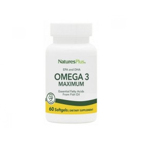 NATURES PLUS EPA & DHA Omega-3 Maximum Ωμέγα 3 Λιπαρά 60 Μαλακές Κάψουλες