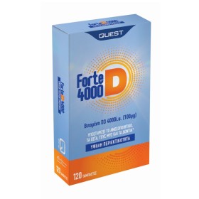 QUEST Forte D 4000 Συμπλήρωμα με Βιταμίνη D3 για Ενίσχυση Ανοσοποιητικού , Μυοσκελετικού , Οστών & Δοντιών 120 Ταμπλέτες