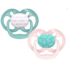 DR BROWNS Advantage Silicone Pacifier 6-18m Pink-Green 2 Pieces