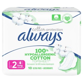 ALWAYS Cotton Protection Ultra Long Napkins with Wings 10 Pieces