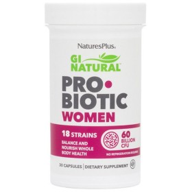 NATURES PLUS GI Natural Probiotic Women Supplement with Prebiotics for the Female System 30 Capsules