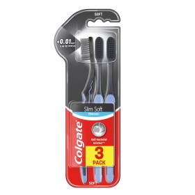 Colgate Slim Soft Charcoal Anti-Bacterial Οδοντόβουρτσες 3 Τεμάχια