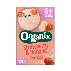 Organix Bio Κρέμα Δημητριακών με Strawberry & Banana από 6m+ 120g